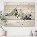 DESIGN ART Designart Winter Minimalistic Dark Blue Mountain Landscape I Modern Print on Natural Pine Wood 30 in. wide x 15 in. high