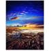 Design Art Sunset Over the Ocean - 3 Piece Wall Art on Wrapped Canvas Set