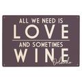Orlando Florida All We Need is Love and Sometimes Wine Simply Said Birch Wood Wall Sign (6x9 Rustic Home Decor Ready to Hang Art)