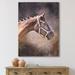 DESIGN ART Designart Portrait Of Brown Horse Farmhouse Canvas Wall Art Print 30 in. wide x 40 in. high