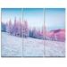 DESIGN ART Designart Winter Sunrise in Mountains Landscape Photography Canvas Print - 36x28 - 3 Panels