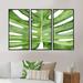 DESIGN ART Designart Green Monstera Leaf Tropical Palm Botanical Detail Tropical Framed Art Prints Set of 3 - 4 Colors of Frames 48 in. wide x 32