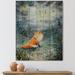 DESIGN ART Designart Fox Over A Night Sky Children s Art Print on Natural Pine Wood 30 in. wide x 40 in. high