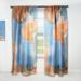 DESIGN ART Designart Blue And Brown Luxury Abstract Fluid Art XIII Modern Curtain Panels 52 in. wide x 108 in. high - 1 Panel