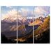 Design Art Clouds over Longs Peak Landscape - 3 Piece Graphic Art on Wrapped Canvas Set