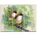 Design Art Birds of Spring - 3 Piece Painting Print on Wrapped Canvas Set