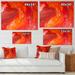 DESIGN ART Designart Vibrant Red Marble Landscape Modern Canvas Wall Art Print 20 in. wide x 12 in. high