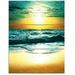 Design Art Amazing Sunset Reflecting in Blue Sea - 3 Piece Graphic Art on Wrapped Canvas Set