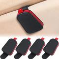 4 Pcs Sunglass Holder for Car Visor Magnetic Pu Leather Eyeglass Hanger Clip Sunglass Visor Clip Visor Sunglass Holder Car Visor Ticket Card Clip Eyeglasses Mount (Black Red Simple)