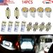 14x Combo LED Car Interior Inside Light Dome Map Door License Plate Lights White