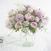 3 Bunches 21 Heads Fake Flowers Hydrangea Artificial Flowers Mixed Silk Peony Rose Faux Flower Bouquets Decoration for Spring DIY Fall Wedding Bridal Bouquets Party Home Decor Indoor