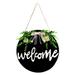SIEYIO Hello Sweet Home Wooden Sign with Bow Artificial Flower Rustic Farmhouse Wall Hanging Wreath for Front Door Home Decor