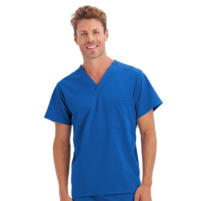 Men's Big & Tall One Pocket Unisex Scrub Top by Jockey in Royal (Size 3X)