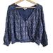 American Eagle Outfitters Tops | American Eagle Outfitters Aeo Blue Paisley Top Blouse Faux Wrap Size Medium M | Color: Blue/Pink | Size: M