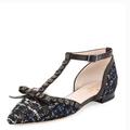 Kate Spade Shoes | Kate Spade Becca Flat, Blue,Leather Tweed Shoes, Rhinestones | Color: Black/Blue | Size: 9.5