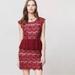 Anthropologie Dresses | Anthropologie Maeve Elsa Peplum Lace Dress Cap Sleeve Mini Formal | Color: Cream/Red | Size: S