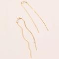 Anthropologie Jewelry | Anthropologie Merewif Francoise Double Threader Earrings | Color: Gold | Size: Os
