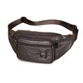 FANDARE Waist Fanny Pack Bumbags for Women Men Sling Bag Genuine Leather Chest Crossbody Bag Cover Pack for Hiking Cycling Travelling Outdoor Sport Gym Business College Shoulder Bag Dark Brown B