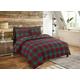 TEXTILER Red Flannelette Duvet Cover-Tartan Check 100% Brushed Cotton Super King Duvet Set with Pillow Covers Duvet Bedding Comforter Set (Red, Super King Size)