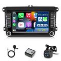 [2+32G] Android 11 Car Radio for VW Passat Jetta Beetle Golf Polo Tiguan Seat Skoda, 7 inch Touch Screen Volkswagen Stereo with Apple CarPlay Android Auto Bluetooth GPS WiFi +Backup Camera