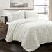 Ravello Pintuck 100% Cotton Comforter White 3Pc Set Full/Queen - Triangle Home Decor 21T014321