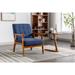 Leisure Arm Chair with Solid Wood Armrest and Feet, Mid-Century Modern Accent Chair, for Living Room Bedroom Studio Chair