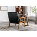 Leisure Arm Chair with Solid Wood Armrest and Feet, Mid-Century Modern Accent Chair, for Living Room Bedroom Studio Chair