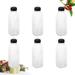 6PCS Transparent PET Bottles Plastic Empty Storage Containers with Lids for Beverage Drink Bottle Juice Bottle Jar (Black Caps)