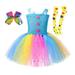 B91xZ Toddler Girl Outfits Summer Kids Toddler Baby Girls Fancy Dress Princess Pageant Dress Carnival Tutu Princess Blue Sizes 2-3 Years