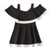 B91xZ Girls Plus Size Swimsuit Girls Swimsuit 1 Piece Quick Drying With Chest Pad Dress Swimwear Bathing Suit 7 To 18 Years Black Sizes 9-11 Years