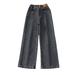 Toddlers Girls Baby High Elastic Waist Flare Leg Pants Casual Long Wide Leg Pants Jeans Trousers Child Clothing Streetwear Kids Dailywear Outwear