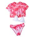 Toddler Baby Girls Spring Summer Printed Cotton Sleeveless Vest Tshirt Shorts 3PCS Beach Swimsuit Swimwear Clothes Child Kids Swim Beachwear