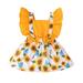 Spring Summer Sweet Toddlers Girls Baby Lace Sleeve Printed Floral Dress Children Skirt Toddlers Girls Baby Dress Child Sundress Streetwear Kids Dailywear Outwear