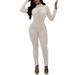 TAIAOJING Women s Overalls Casual Nightclub Sequin High Neck Long Sleeve Jumpsuit Evening Party Slim Fit Bodysuit