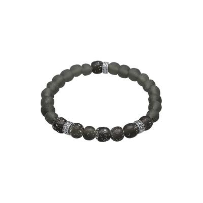 KUZZOI Recycelte Glas Perlen Beads Olive 925 Silber 19 Herren Image