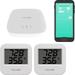 Smart Wireless Temperature / Humidity Sensor Wide Range (-22 to 158 degrees) for Freezer Fridge Monitoring Pet Cage/Tank Monitoring Smartphone Alerts Works with Alexa IFTTT 2 Pack - Hub Included