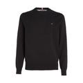 Tommy Hilfiger Sweater "1985" Herren black, Gr. S, Baumwolle, mit Rundhalsausschnitt aus reiner Bio Baumwolle