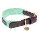 Nomad Tales Bloom Dog Collar - Mint - Size M: 40-46cm Neck Circumference, 32mm Width