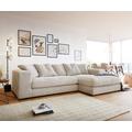 DELIFE Ecksofa Svada 285x175 cm Mikrofaser Beige Recamiere rechts, Ecksofas