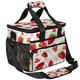 TropicalLife Strawberry Leaves Large Lunch Bag 17L Spring Strawberry Picnic Lunch Bags with Shoulder Strap Insulated Waterproof Cooler Lunch Box for Work School BBQ