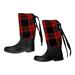 Coach Shoes | Coach Tristee Rain Boots, Red/Black Buffalo Plaid, Women’s Size 7 B Fleece-Lined | Color: Black/Red | Size: 7