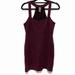 Free People Dresses | Free People Burgundy Lace Stretch Halter Mini Dress Women's Medium | Color: Purple/Red | Size: M