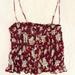 Free People Tops | Free People Burgundy Floral Tank Top | Color: Brown/Red | Size: S