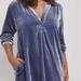 Anthropologie Dresses | Anthropologie Slate Blue Melody Velvet Tunic Dress (Xs) | Color: Blue | Size: Xs