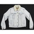 Levi's Jackets & Coats | Levi's Premium Sherpa Collar Lined Denim Jean Trucker Womens Light Wash Jacket L | Color: Blue | Size: L