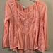 American Eagle Outfitters Tops | American Eagle Top Blouse Bohemian Peasant Lace Blouse In Peach Sz S | Color: Orange | Size: S