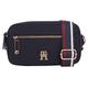 Mini Bag TOMMY HILFIGER "ICONIC CAMERA BAG TWILL" Gr. B/H/T: 21 cm x 12 cm x 7 cm, blau (dunkelblau) Damen Taschen Handtaschen