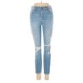 Hidden Jeans Jeans - Mid/Reg Rise Skinny Leg Denim: Blue Bottoms - Women's Size 26 - Distressed Wash