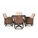 Red Barrel Studio® Palmetto Rectangular 4 - Person 42" Long Outdoor Dining Set w/ Cushions Metal in Brown | 42 W x 48 D in | Wayfair