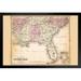 Williston Forge Southern States USA 1883 Antique Travel World Map w/ Cities - Single Picture Frame Print Paper | 15 H x 21 W x 1.5 D in | Wayfair